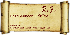 Reichenbach Fáta névjegykártya